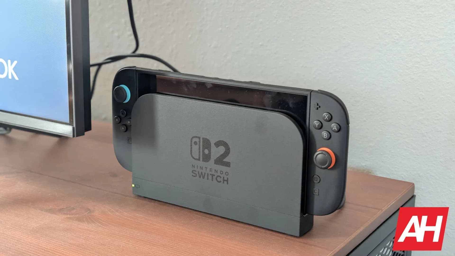 Nintendo Switch 2 console shown alongside its Joy-Con controllers