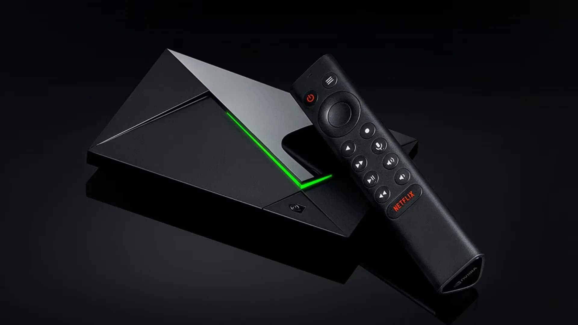 Apple TV 4K set-top box and remote next to an Nvidia Shield TV Pro streaming device