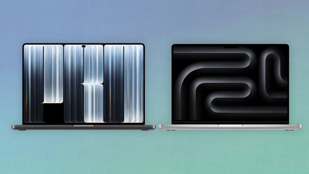 MacBook Pro with PROLED XDR Display showing Dynamic Island and touch interface