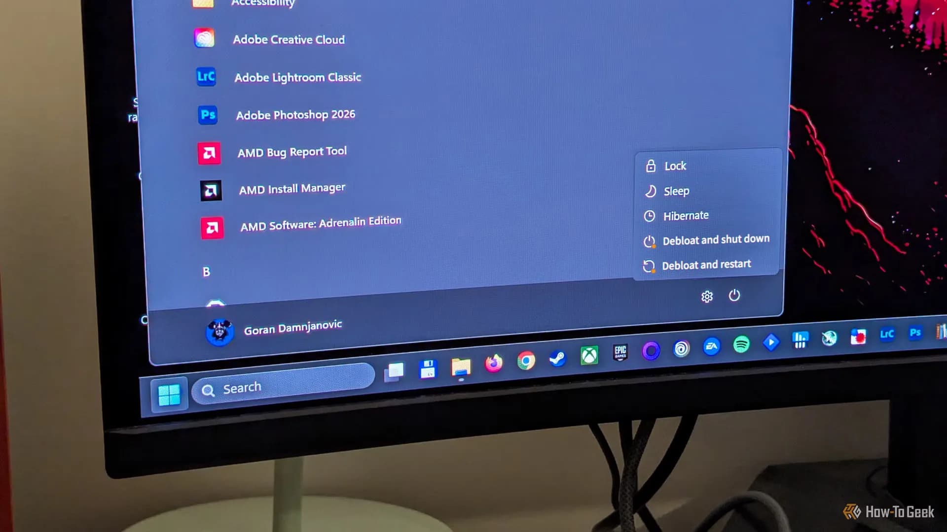A Windows 11 desktop showing a clean Start menu and File Explorer window on a developer PC