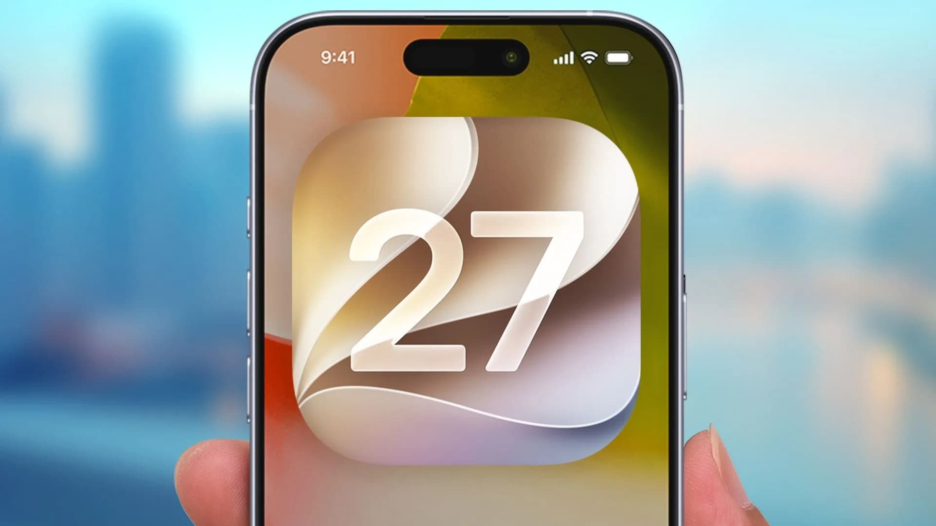 iPhone screen showing iOS 27 settings menu with Liquid Glass appearance options