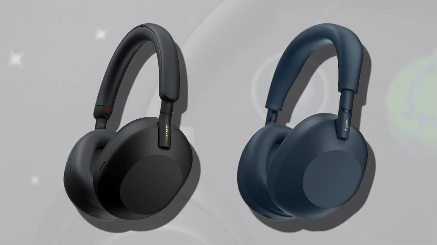 Sony WH-1000XM5 and XM6 headphones side by side on a white surface